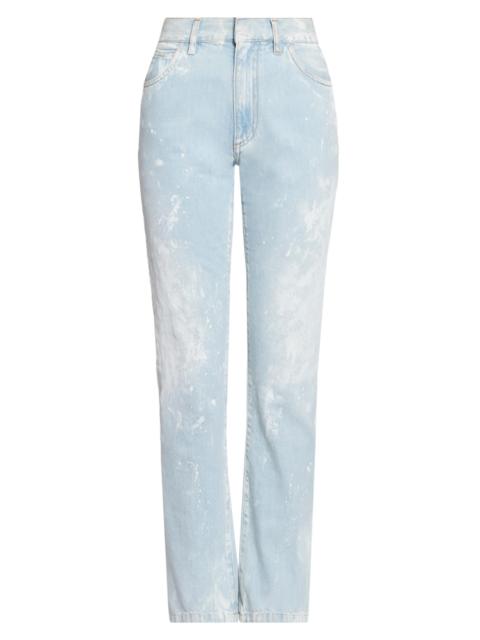 MM6 Maison Margiela Women's Bleached Slim-Straight Jeans - Light Blue