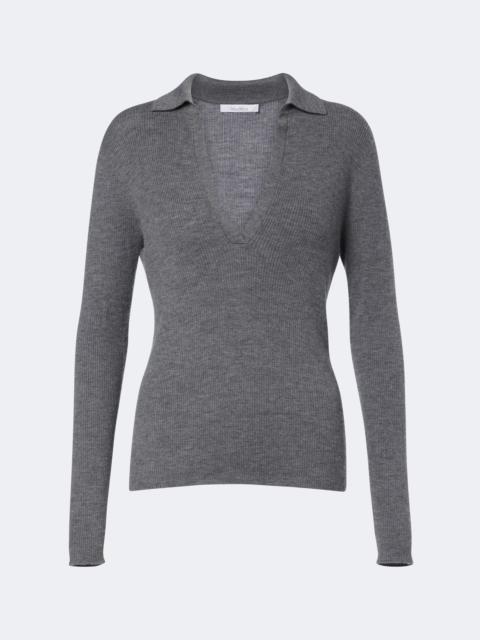 Max Mara Ribbed-knit cashmere polo sweater