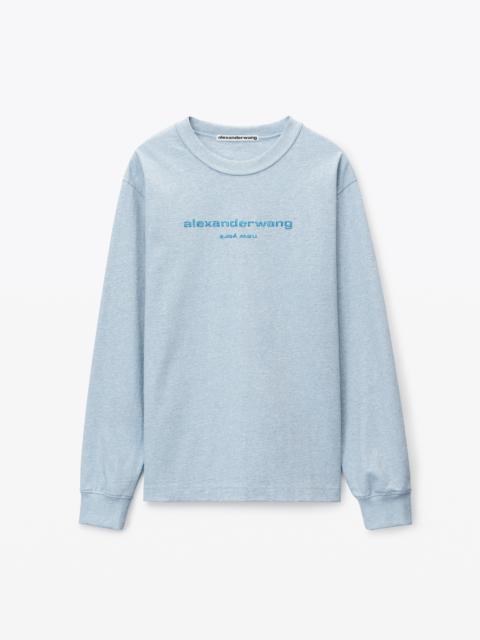 PUFF LOGO LONG SLEEVE TEE IN COMPACT JERSEY