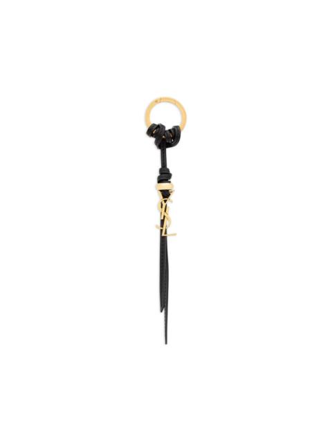 SAINT LAURENT Cassandre knotted leather keyring