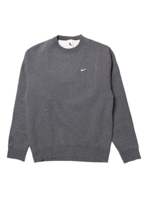 Men's Nike Solid Color Sports Round Neck Pullover Gray CZ5353-071