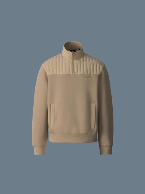 MACKAGE COREY Hybrid Down Quarter-Zip Sweater