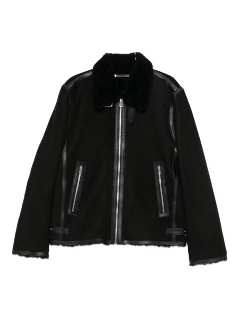 Paul Smith shearling-trim leather coat
