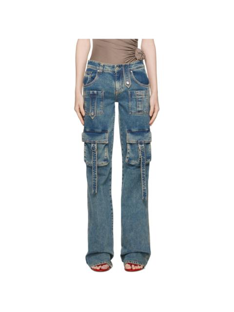 Blumarine Blue Cargo Pocket Jeans