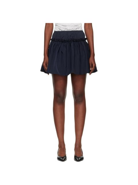 SHUSHU/TONG Blue Floral Waist Miniskirt Set