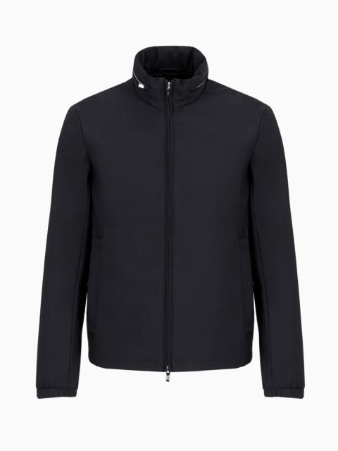 EMPORIO ARMANI Full-zip nylon blouson with stowaway hood