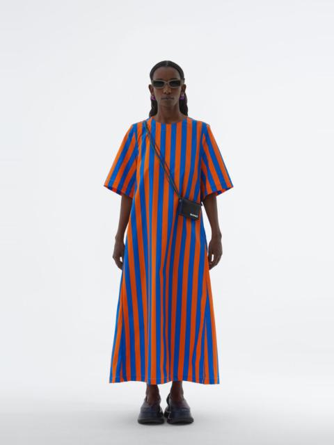 SUNNEI ORANGE & AZURE STRIPED T-SHIRT DRESS