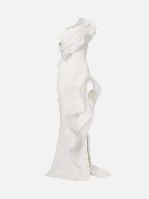 MATICEVSKI Excitement ruffled one-shoulder gown