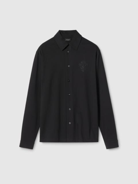 GUCCI Cotton piquet shirt with embroidery