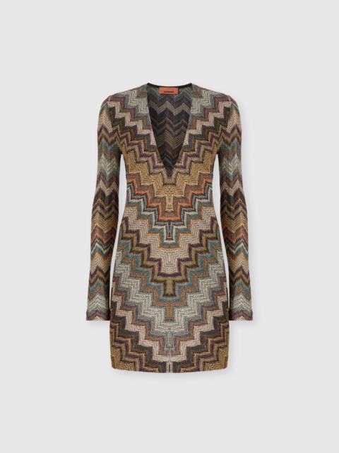 Missoni Zig zag knit mini dress in viscose