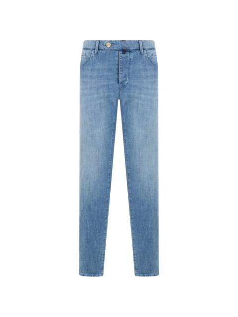 SLOWEAR faded-effect straight-leg jeans