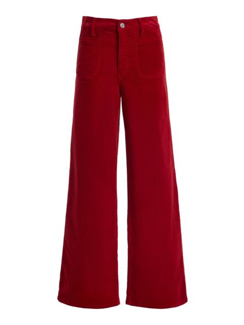 FRAME Le Slim Corduroy Mid-Rise Modernist Palazzo Jeans