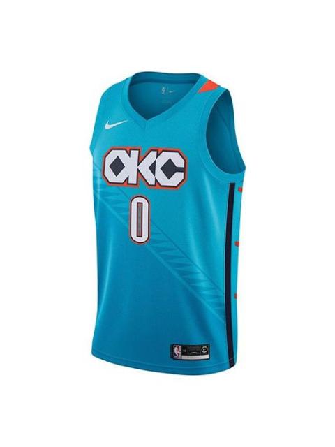 Nike NBA Russell Westbrook City Edition (Oklahoma City Thunder) Swingman Jersey Blue AJ4632-445