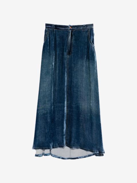 Pierre-Louis Mascia Kandox velvet-effect panelled midi skirt