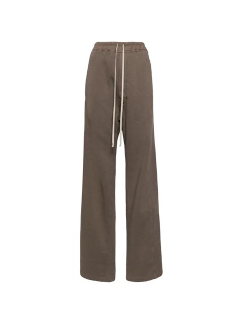 drawstring cotton wide-leg trousers