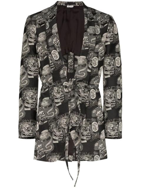 Comme des Garçons Homme Plus Buy Or Die jacquard blazer