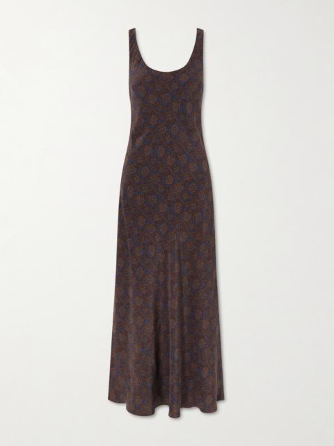 MATTEAU Printed Silk-crepe Maxi Dress