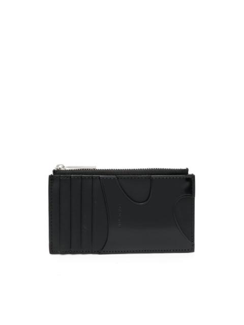 cut-out leather cardholder