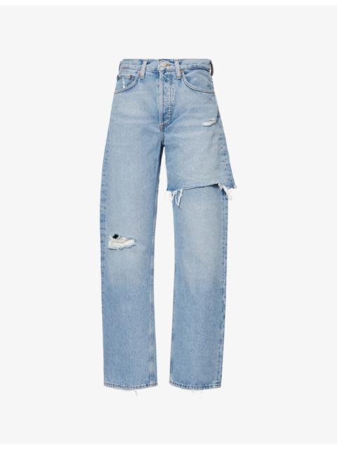 AGOLDE Amryn Distressed Straight-Leg Denim Jeans