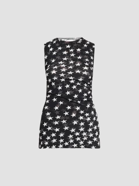 Stella McCartney Women's Star Print Mesh Sleeveless Top - Black White
