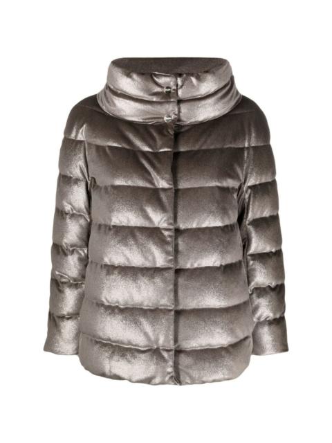 quilted zipped puffer jacket