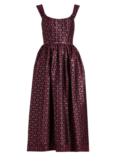 markarian Women's Apple Brocade Scoopneck Midi-Dress - Burgandy