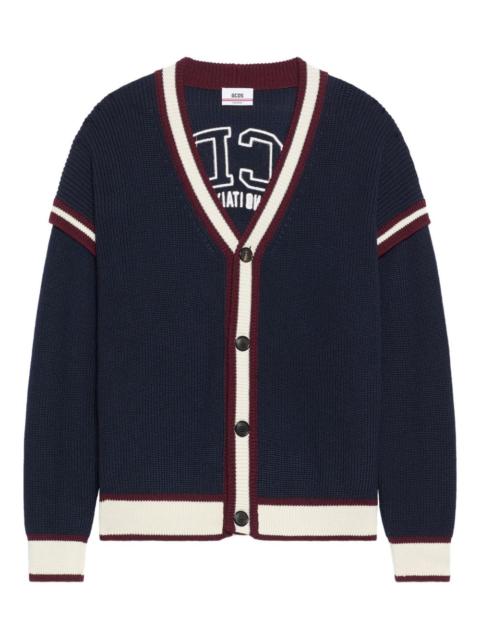 GCDS striped-detail buttoned cardigan
