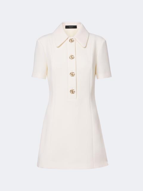 GUCCI Double G wool crêpe polo dress