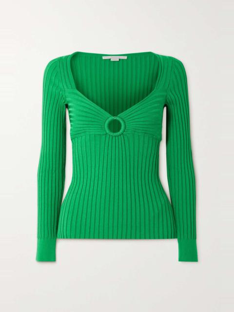 Stella McCartney Cutout ribbed-knit sweater