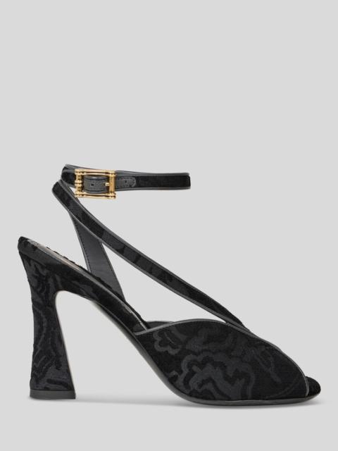 Etro HIGH-HEELED JACQUARD SANDALS WITH PAISLEY MOTIF