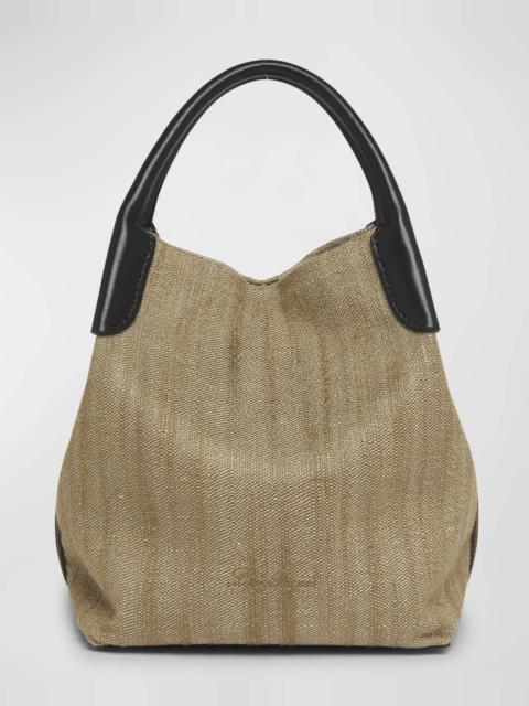 Loro Piana Bale Small Rustic Silk Top-Handle Bag