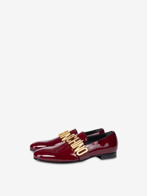 Moschino MAXI LETTERING PATENT LEATHER LOAFERS