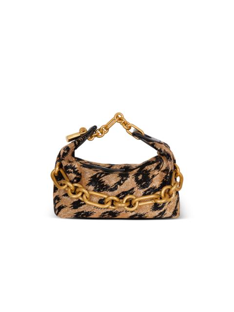 Balmain Sync Mini leopard pattern embroidered bag