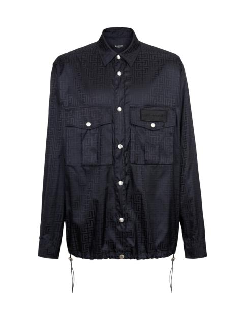 Nylon shirt with Balmain monogram