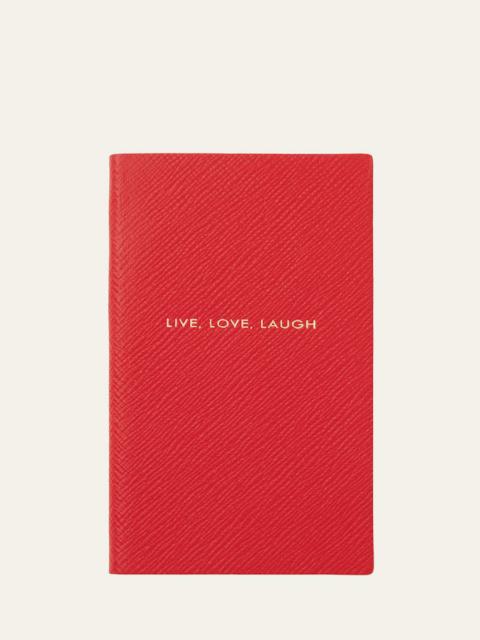 Smythson "Live, Love, Laugh" Panama Leather Pocket Notebook