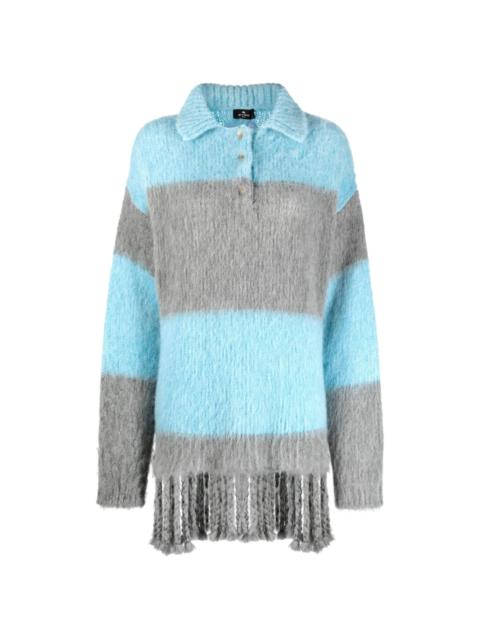 fringed-edge sweater minidress