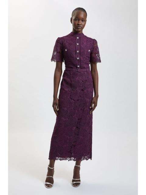 KAREN MILLEN Petite Lace Pocket Detail Midi Dress