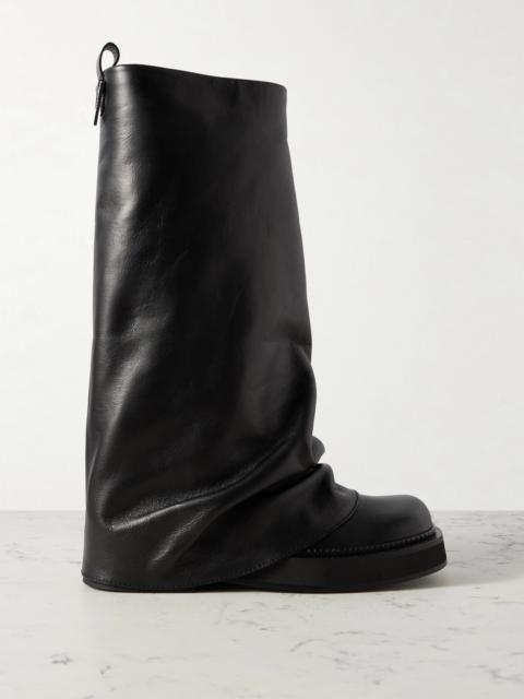THE ATTICO Robin Layered Leather Knee Boots