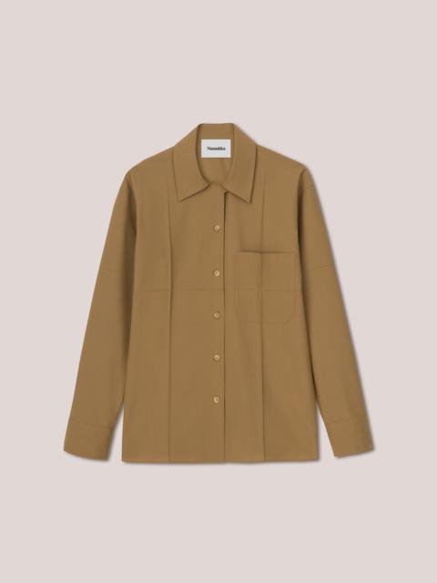 ALETHA - Overshirt with collar detail - Camel