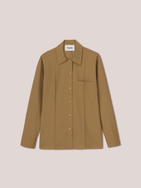 Nanushka ALETHA - Overshirt with collar detail - Camel