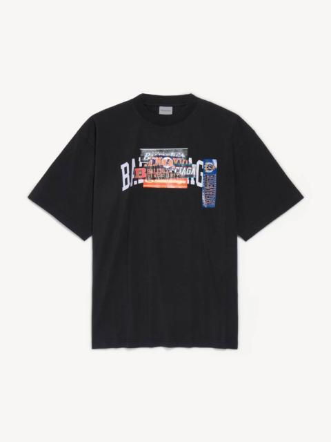 BALENCIAGA Men's Bumper Stickers Medium Fit T-shirt in Black