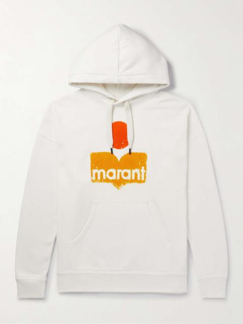 Isabel Marant Logo-Flocked Cotton-Blend Jersey Hoodie