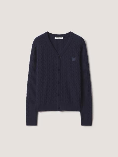 Maison Kitsuné FOX HEAD CABLE KNIT COMFORT CARDIGAN