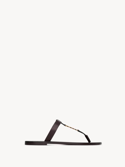 SAINT LAURENT cassandre slides in smooth leather