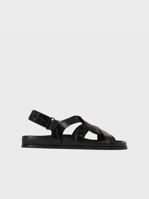 Totême The Chunky Sandal black croco