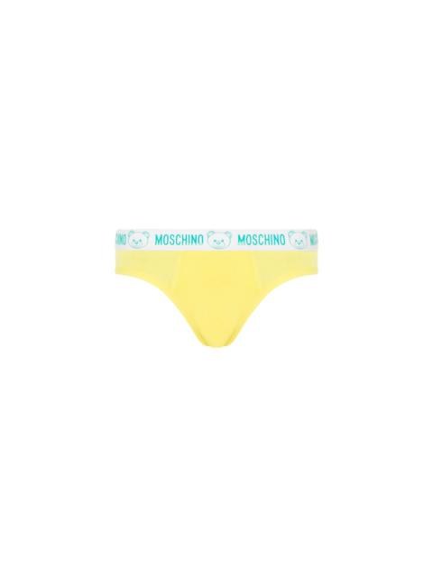 Moschino UNDERBEAR RUBBER LOGO STRETCH JERSEY BRIEFS