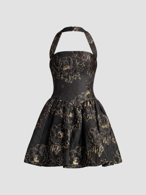 Dress The Population Women's Lyssa Textured Brocade Mini Dress - Black Gold
