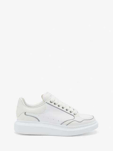 Alexander McQueen Men's Oversized Sneaker in White/silver