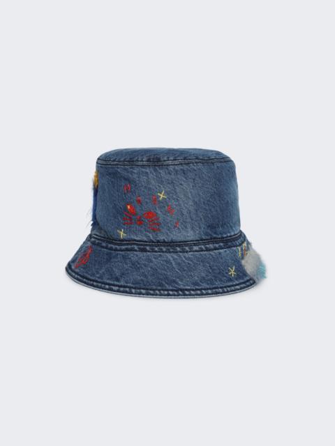 Marni Marni – Bio Denim Bucket Hat Iris Blue