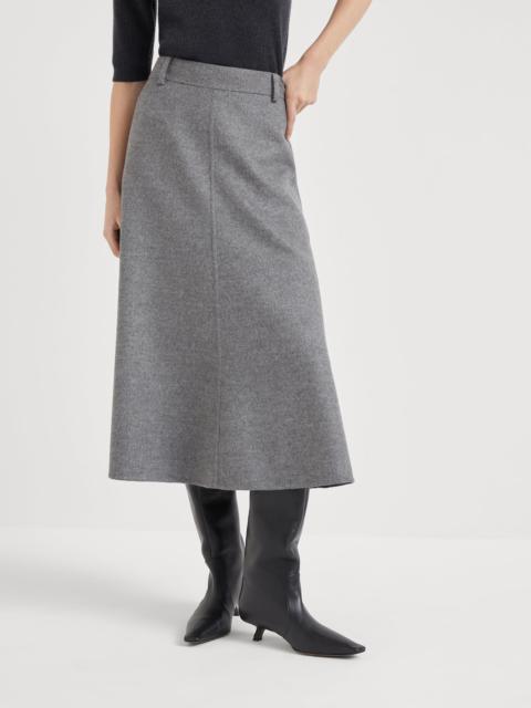 Brunello Cucinelli Virgin wool double cloth flute skirt